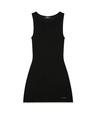 EMIS Sleeveless Knit Dress Black