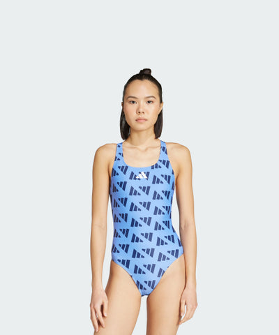 ADIDAS Logo Graphic V-back Swimsuit