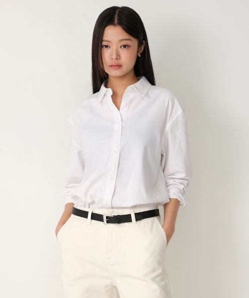 MUSINSA STANDARD WOMAN MUSINSA STANDARD WOMAN Women's Relaxed Oxford Shirt (White)