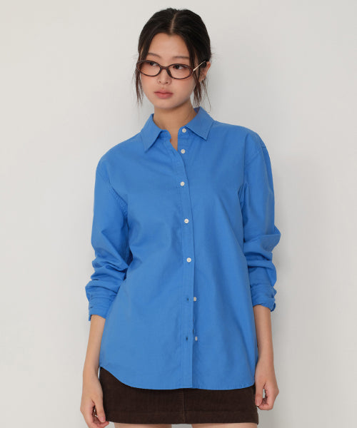MUSINSA STANDARD WOMAN MUSINSA STANDARD WOMAN Relaxed Oxford Shirt Socks Blue