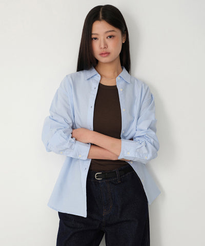 MUSINSA STANDARD WOMAN Women's Relaxed Oxford Shirt (Light Blue)