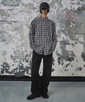 MUSINSA STANDARD WOMAN MUSINSA STANDARD WOMAN Women's Relaxed Plaid Check Shirt Dark Gray