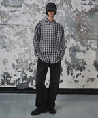 MUSINSA STANDARD WOMAN MUSINSA STANDARD WOMAN Women's Relaxed Plaid Check Shirt Dark Gray