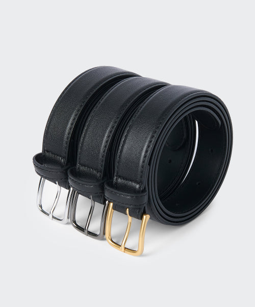 MUSINSA STANDARD WOMAN MUSINSA STANDARD WOMAN Women's Thin Rounded Square Synthetic Leather Belt 25mm