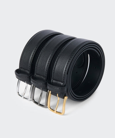 MUSINSA STANDARD WOMAN Women's Thin Rounded Square Synthetic Leather Belt 25mm