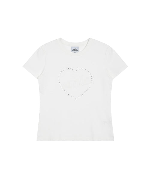 EMIS EMIS Heart Rhinestone T-Shirt - White