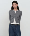 MUSINSA STANDARD WOMAN MUSINSA STANDARD WOMAN Cardigan Slim Fit [Medium Gray]