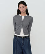 MUSINSA STANDARD WOMAN MUSINSA STANDARD WOMAN Cardigan Slim Fit [Medium Gray]
