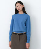 MUSINSA STANDARD WOMAN MUSINSA STANDARD WOMAN Women's Essential Round Neck Knit [Blue]