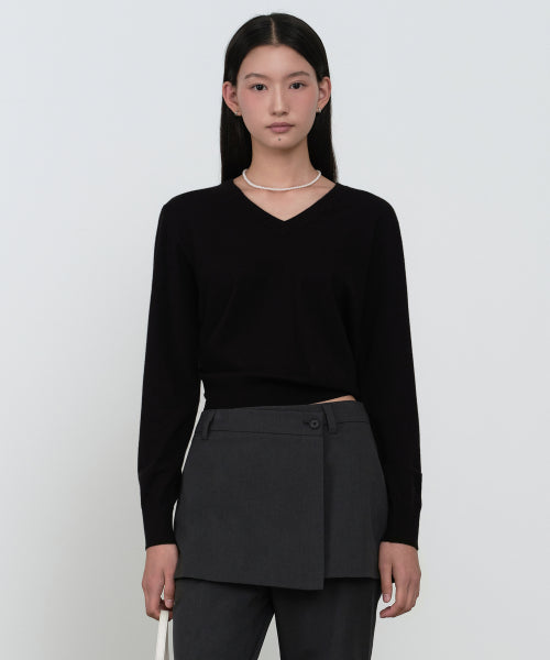 MUSINSA STANDARD WOMAN MUSINSA STANDARD WOMAN Women's Essential V Neck Knit [Black]