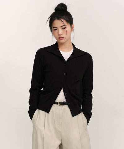 MUSINSA STANDARD WOMAN Women's Essential High Neck Cardigan (Black)