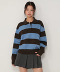 MUSINSA STANDARD WOMAN MUSINSA STANDARD WOMAN Women's Bold Stripe Collared Knit [Size]