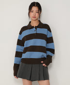 MUSINSA STANDARD WOMAN MUSINSA STANDARD WOMAN Women's Bold Stripe Collared Knit [Size]
