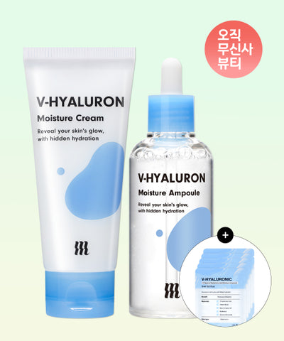 [2-piece set + giveaway] V Hyaluronic Acid Moisture Ampoule 100ml + Moisture Cream 100ml + Ampoule Pouch 3ml*5 pieces