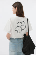 DUNST UNISEX DRAWING BLOOM LOGO T-SHIRT OFF WHITE_UDTS5B130OW