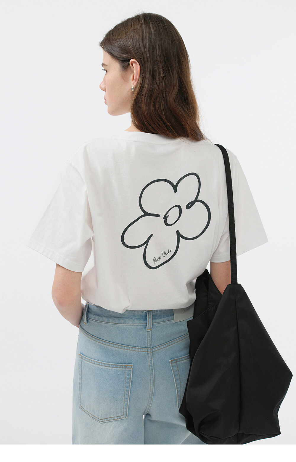 DUNST UNISEX DRAWING BLOOM LOGO T-SHIRT OFF WHITE_UDTS5B130OW