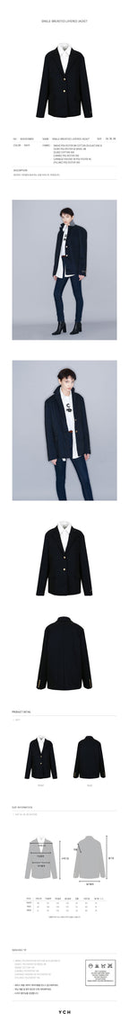 YCH SINGLE-BREASTED LAYERED JACKET NAVY (W23JK108NV)