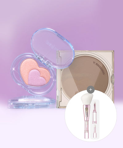 Peripera Contour Set Heart Pocket Beam + V Shading + Brush