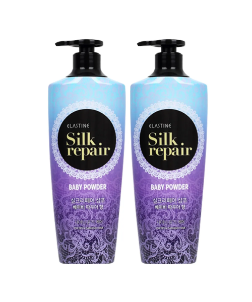 ELASTINE Silk Repair Baby Powder Shampoo 400ml x 2pack