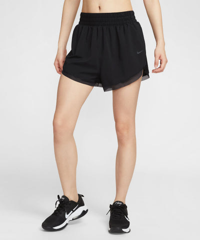 NIKE One Dry Fit High Waist 3 Inch Brief Lined Shorts - Black:Smoke Gray