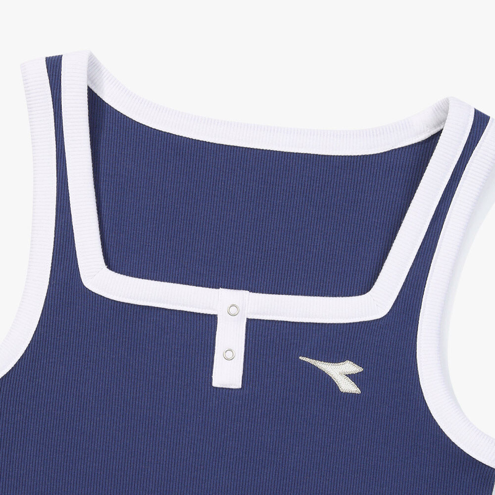 diadora Cross coat square neck sleeveless BLUE