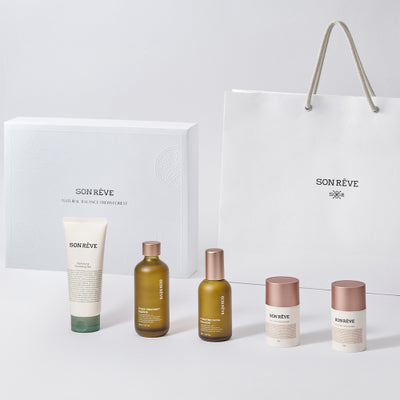 Face skin care 5-piece gift set (cleansing gel + Tribio + emulsion + 2 sleeping pads)