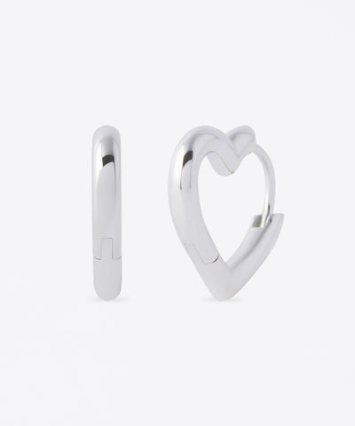 MUSINSA STANDARD WOMAN Women's Heart Hoop Earrings [Silver]