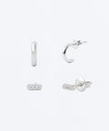 MUSINSA STANDARD WOMAN MUSINSA STANDARD WOMAN Women's Half Hoop & Sparkle Bar Mini Earrings Set of 2