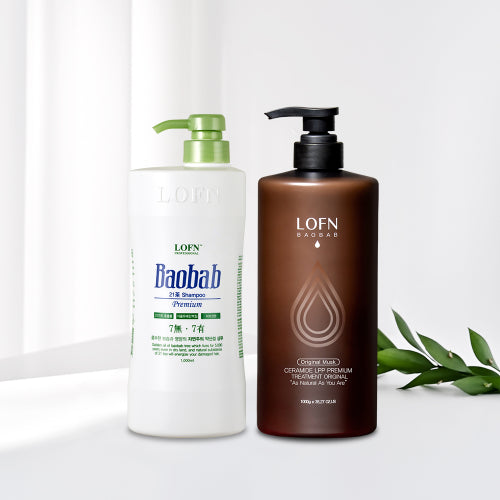 LOFN Baobab Ceramide LPP Premium Hair Treatment Original 1000g (choose 3 scents) + 1 Premium 21st dry (slightly acidic) shampoo 1000ml