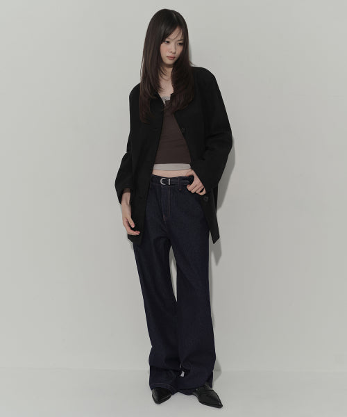 MUSINSA STANDARD WOMAN MUSINSA STANDARD WOMAN Denim Pants Loose Straight Deep Indigo