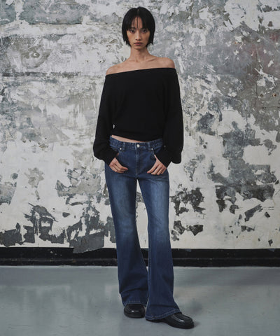 MUSINSA STANDARD WOMAN Women's Slim Flare Denim Pants [Medium Indigo]