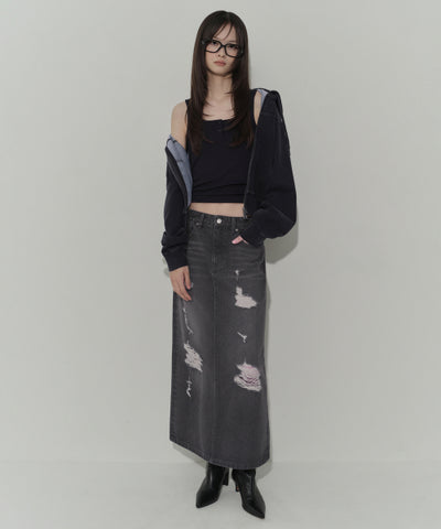 MUSINSA STANDARD WOMAN Maxi Skirt Charcoal Gray