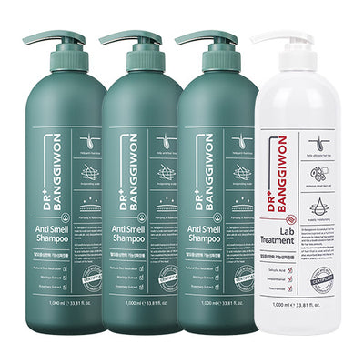 DR.BANGGIWON Anti-smell Shampoo 1000ml x 3 + Lab Treatment 1000ml x 1