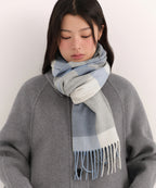 MUSINSA STANDARD WOMAN MUSINSA STANDARD WOMAN Women's Essential Check Muffler [Ivory/Sky Blue]