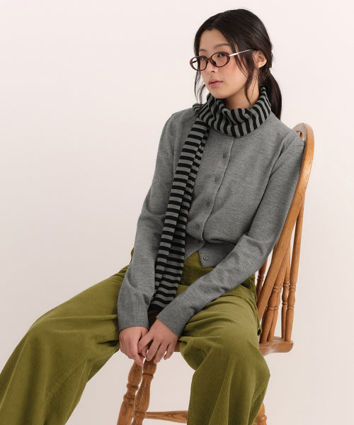 MUSINSA STANDARD WOMAN MUSINSA STANDARD WOMAN Women's Striped Knit Muffler (Size: One Size)