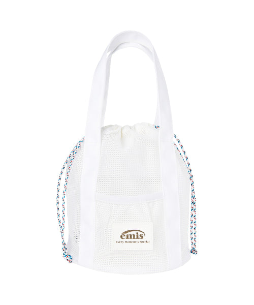 EMIS MESH BUCKET BAG-WHITE