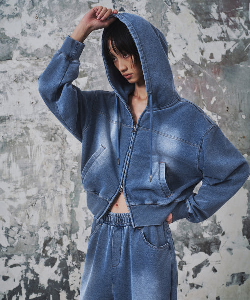 MUSINSA STANDARD WOMAN MUSINSA STANDARD WOMAN Hoodie Zip-up [Blue Gray]
