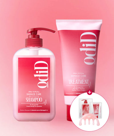 [Set] [Giveaway] Odded Damage Care Recovery Treatment 300ml + Shampoo 500ml + Scalp Gua Sha + Damage Sachet 2 types (shampoo & treatment)