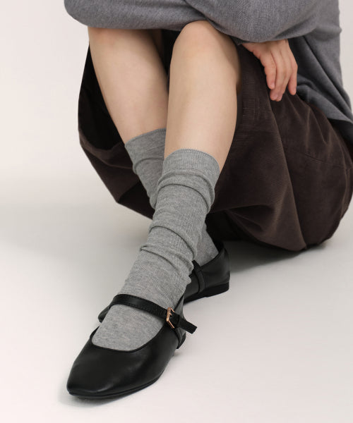 MUSINSA STANDARD WOMAN MUSINSA STANDARD WOMAN Women's Ribbed Slouch Socks 4 Pack (Gray)