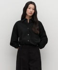 MUSINSA STANDARD WOMAN MUSINSA STANDARD WOMAN Oversized Wool Like Shirt (Black)