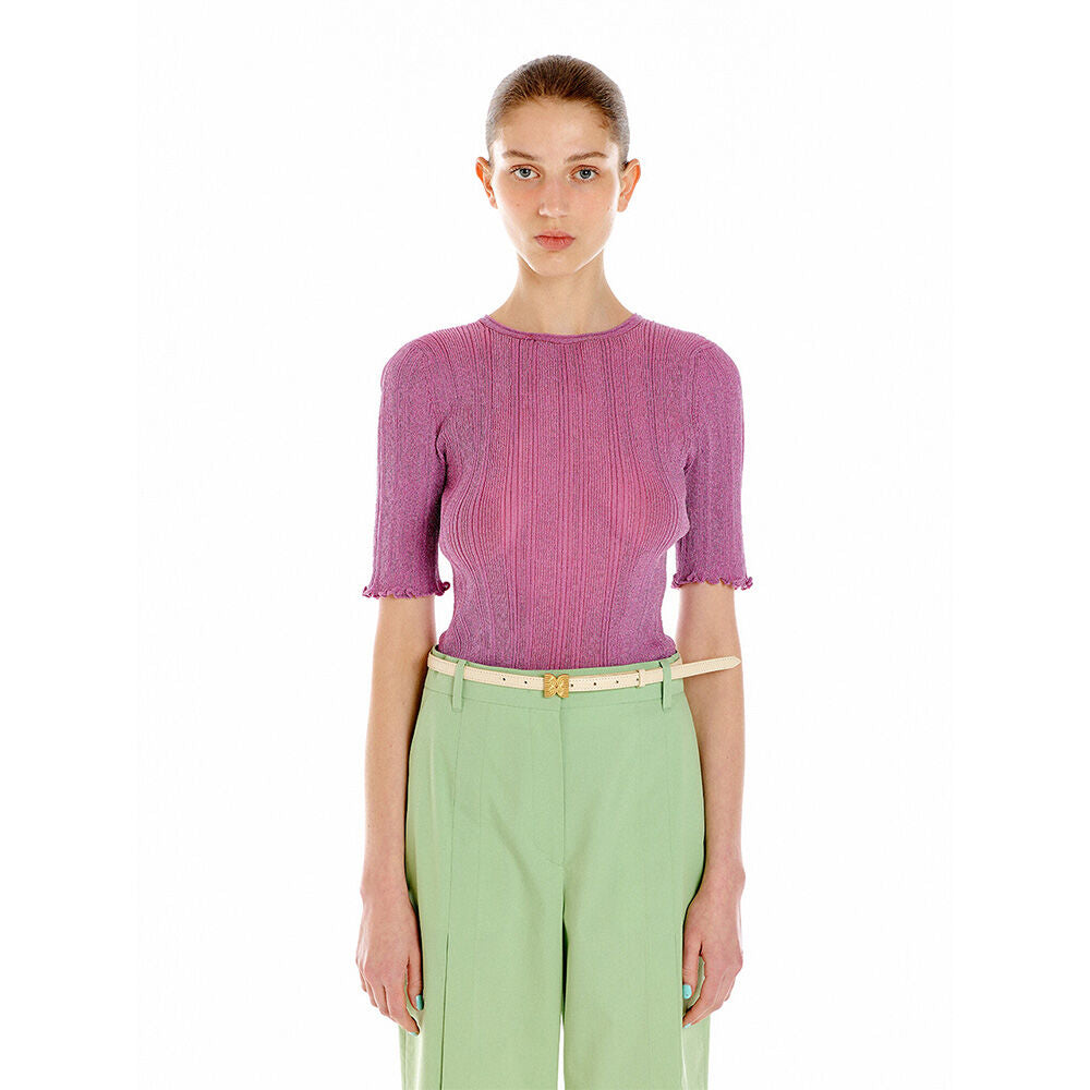 EENK EENK UTIL Pleated Knit Top - Pink