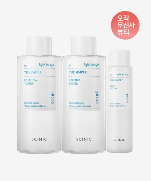 SCINIC SCINIC The Simple Daily Toner 300ml x 2 + Simple Lotion 145ml