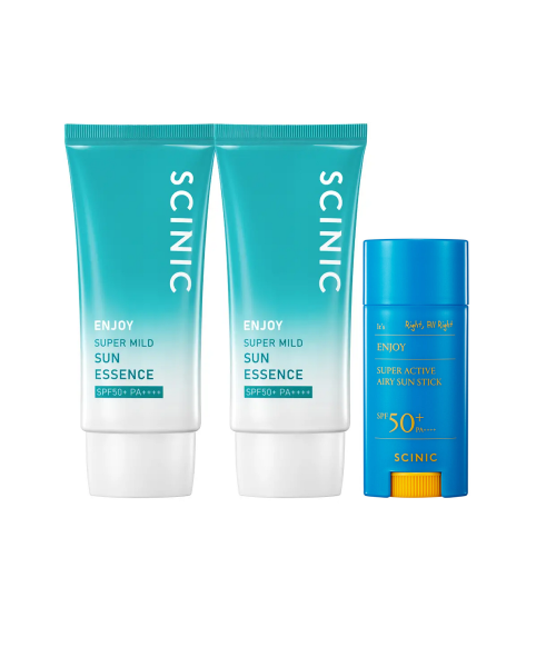 SCINIC SCINIC Enjoy Super Mild Sun Essence SPF 50+ 50ml x 2 + Super Sun Stick 15g