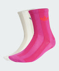 ADIDAS ADIDAS Striped Crew Socks 2P - Pink: White