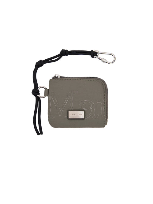 MATIN KIM MATIN KIM Logo Stitch Sporty Wallet in Khaki
