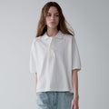 FACADE PATTERN Crop collar t-shirt_white