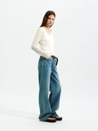 LOW CLASSIC HENRY NECK LONG SLEEVE T-SHIRT_IVORY_LC252TS03IV