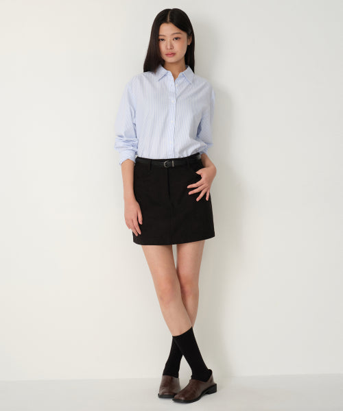 MUSINSA STANDARD WOMAN MUSINSA STANDARD WOMAN Women's Synthetic Suede Mini Skirt [Black]
