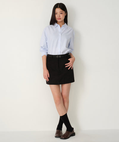 MUSINSA STANDARD WOMAN Women's Synthetic Suede Mini Skirt [Black]