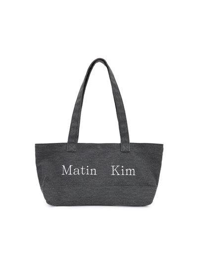 MATIN KIM Canvas Shoulder Bag Charcoal